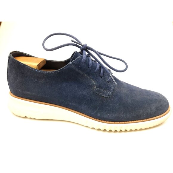 Size 10.5M COLE HAAN 2.Zerogrand Plain Toe Oxford Marine Blue Suede Ivory C25237 main image 9